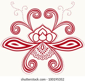 Vector illustration of red asian design