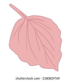 Vector illustration red autumn leaf on white isolated background