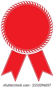 vector illustration of red award ribbon banner on white background