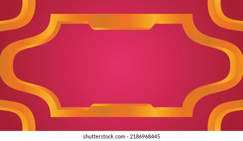 vector illustration. red background decorated with gold frame