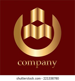 Vector illustration of Red background. Real estate