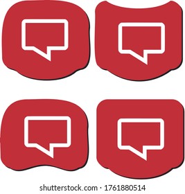
vector illustration of a red badge on a social site with an icon for incoming message