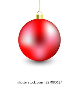 Vector illustration of Red ball, Christmas toy