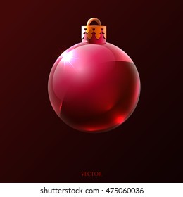 Vector illustration red ball , Christmas decoration