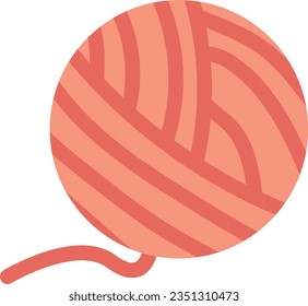 Vector illustration of red ball of yarn.