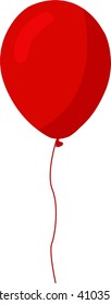 Vector illustration of red balloon with ribbon
