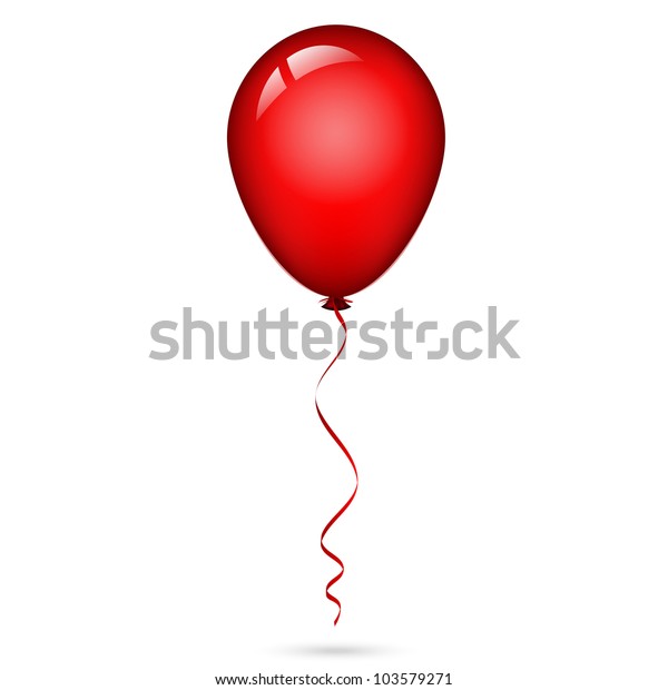 Vector Illustration Red Balloon Ribbon Stock Vector (Royalty Free ...