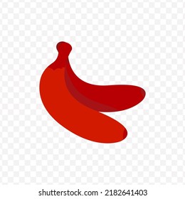 Vector illustration of Red Banana icon sign and symbol. colored icons for website design .Simple design on transparent background (PNG).