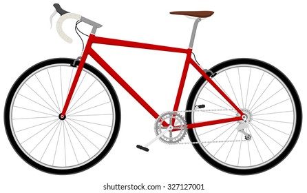 Vector illustration of a red bicycle.
