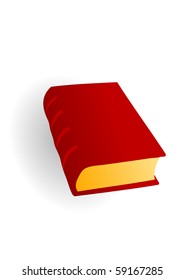 Vector illustration the red  big book on white background