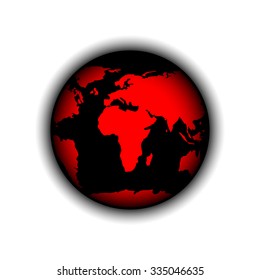 Vector illustration Red Black Globe