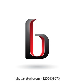 Ilustración vectorial de la letra B roja y negra aislada en un fondo blanco