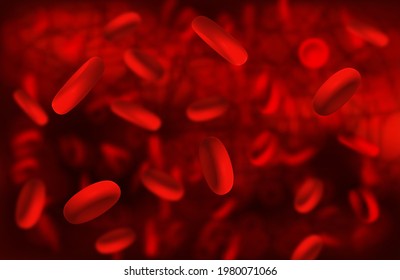 Ilustración vectorial de los glóbulos rojos que fluyen por la arteria