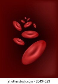Vector Illustration of red blood cells.