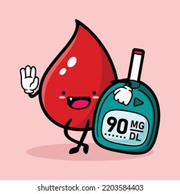 vector illustration of red blood character design