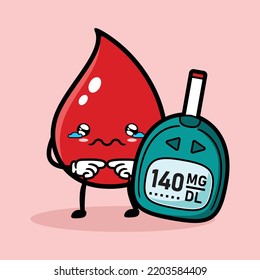 vector illustration of red blood character design