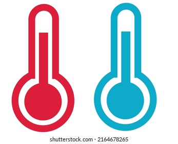 Vector Illustration Of Red And Blue Body Temperature Gauge Icon Design