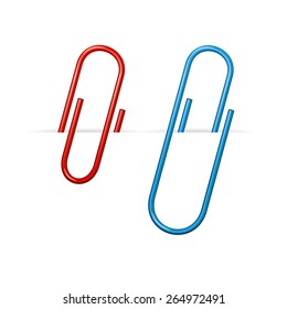 Vector illustration red and blue clips set 