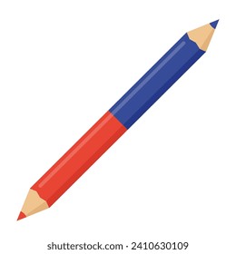 Vector illustration of red and blue pencils