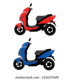 Vector illustration red and blue scooter	