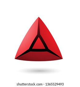 Vector Illustration of Red and Bold 3d Pyramid isolated on a white background