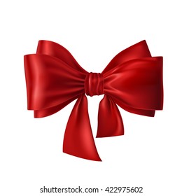 Vector illustration of red bow with ribbons