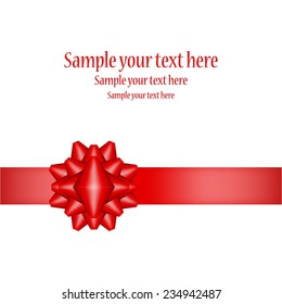 Vector illustration of Red bow. Text.