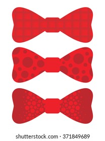 Vector illustration of red bow tie