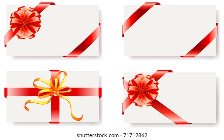 Vector illustration of of red bows with ribbons