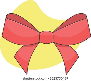Vector illustration of red bowtie
