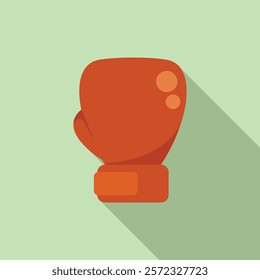 Vector illustration of a red boxing glove in flat design style with a long shadow