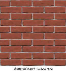 Vector illustration with Red brick wall for site background, banner, 3D texture design. Seamless photorealistic pattern. eps10