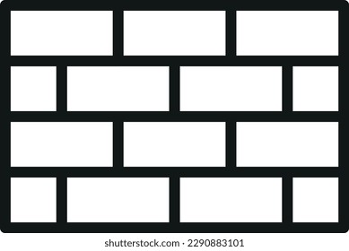 Vector illustration of a red brick wall. Brick wall linear icon. Brick wall.