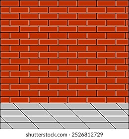 Vector Illustration Of Red Brick Wall