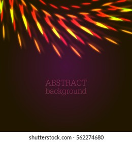 Vector illustration of red bright bokeh shining flares of street evening lights, fireworks and disco ball sparkles. 