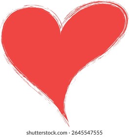 vector illustration of red brush painted stamp heart frame banner - Valentine's Day concept
