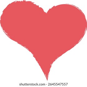 vector illustration of red brush painted stamp heart frame banner - Valentine's Day concept