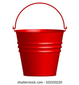 Vector illustration of red  bucket