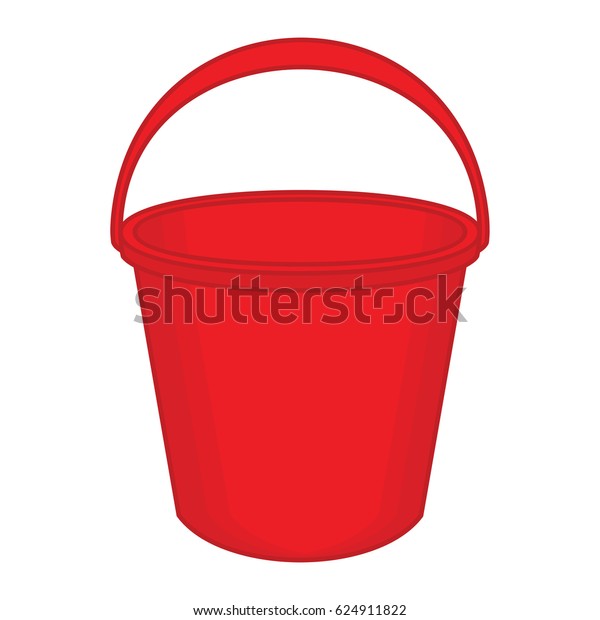 Vector Illustration Red Bucket Icon Sign Stock Vector (Royalty Free ...