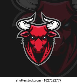 Vector Illustration of Red Bull Head for Esports Team or Group