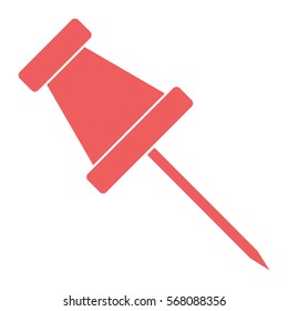 Vector Illustration of Red Bulletin Pin Icon
