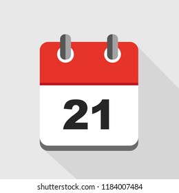 vector illustration of red calendar 21 icon EPS10