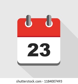 vector illustration of red calendar 23 icon EPS10