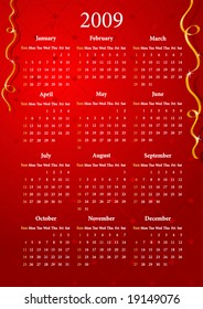 Vector illustration of red calendar