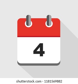 vector illustration of red calendar 4 icon EPS10