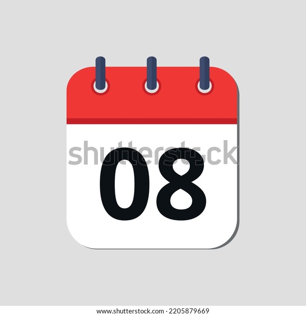 Vector Illustration Red Calendar Icon Marked Stock Vector (Royalty Free ...