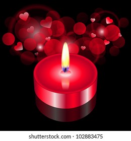 Vector illustration of red candle