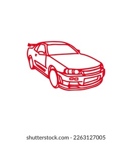 vector illustration of a red car