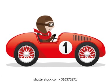 Vector illustration. Red car.
