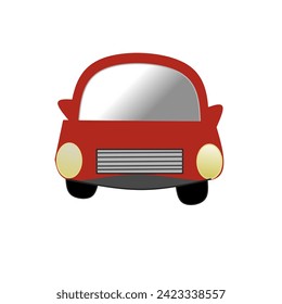 Vector illustration of red car on white background